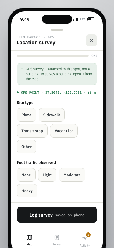July 3 prototype location survey form
