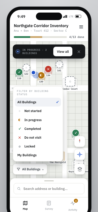 July 3 prototype map filter menu
