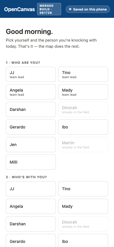 v5 session setup with person and partner button groups